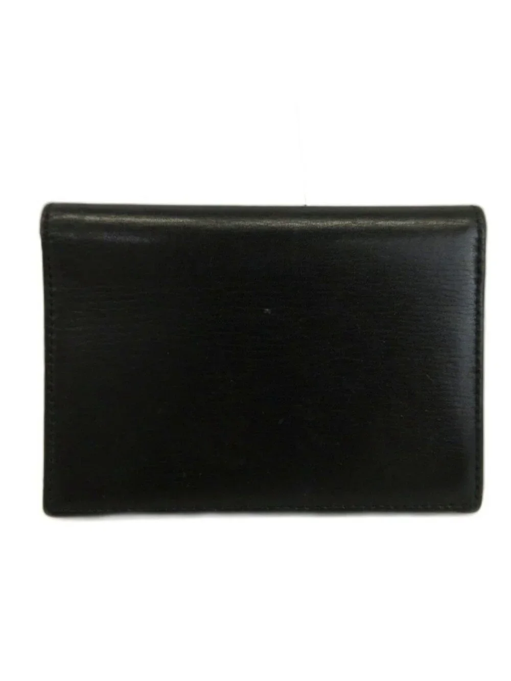 Gucci Vintage Card Case Business Bifold Leather Interlocking G Gold Black